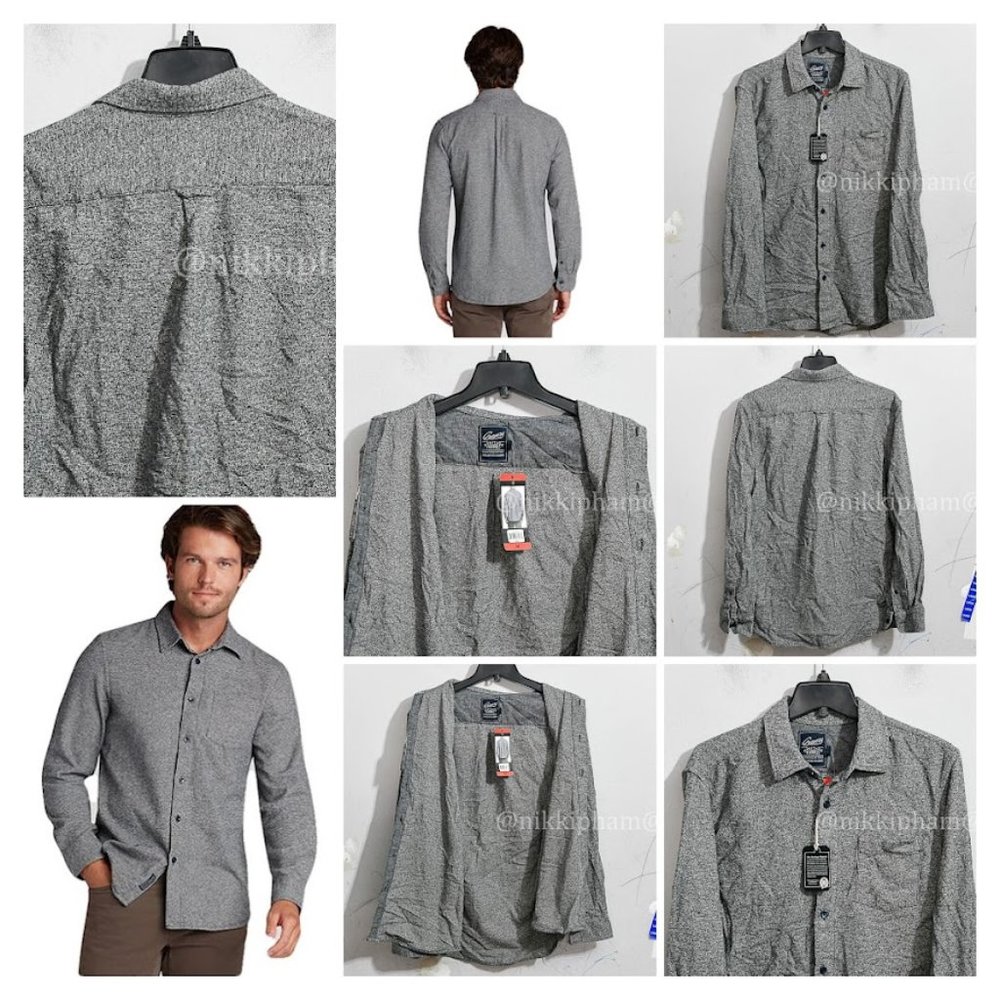 NWT Grayers Men's Heritage Flannel Long Sleeve  in Gray